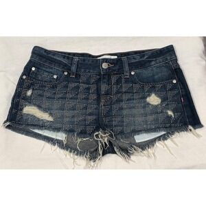 PINK Rhinestone‎ Distressed Denim Shorts Size 6